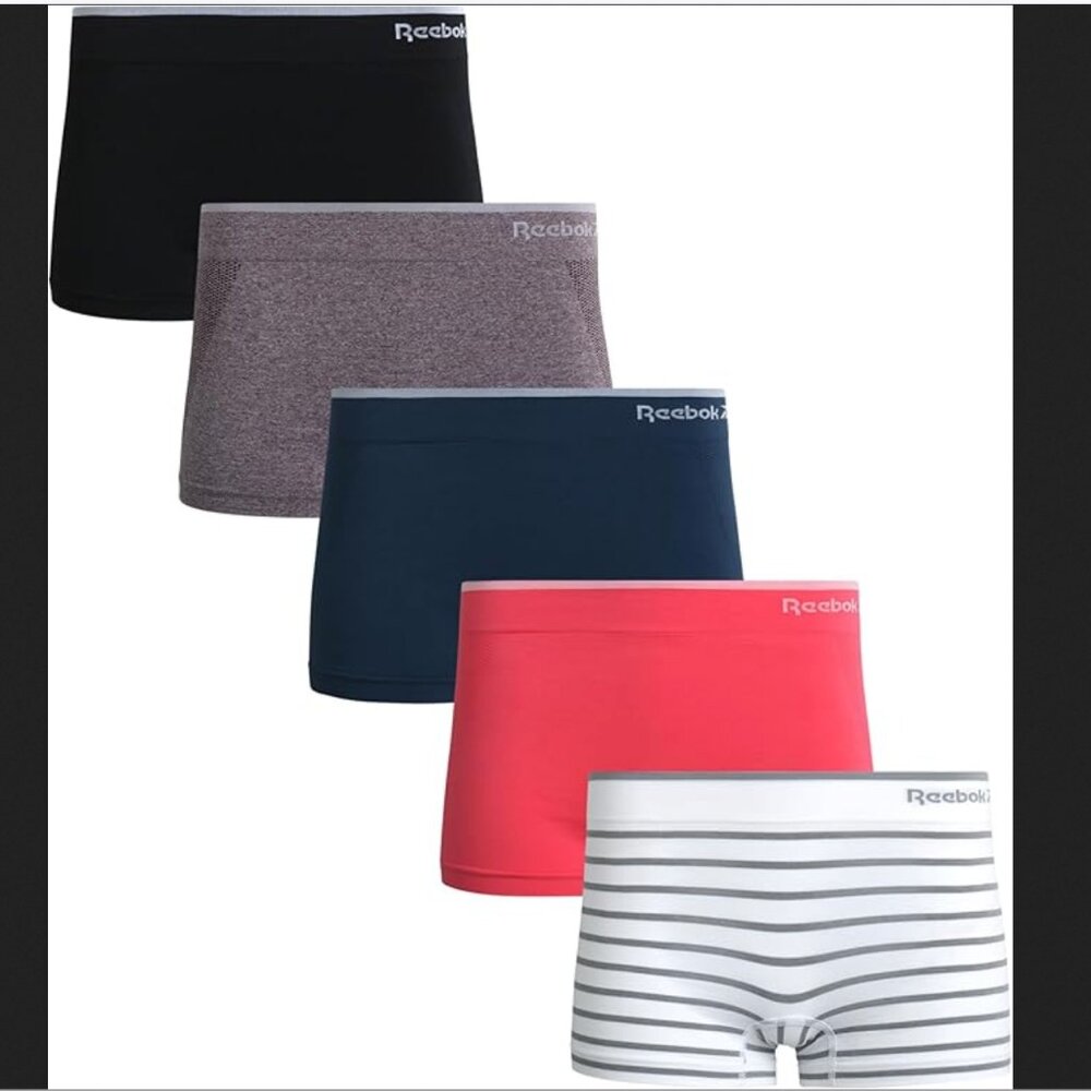 ⭐️HOST PICK⭐️Reebok Women's Seamless Boyshorts Underwear -5 Pk Stretch, 2XL/18